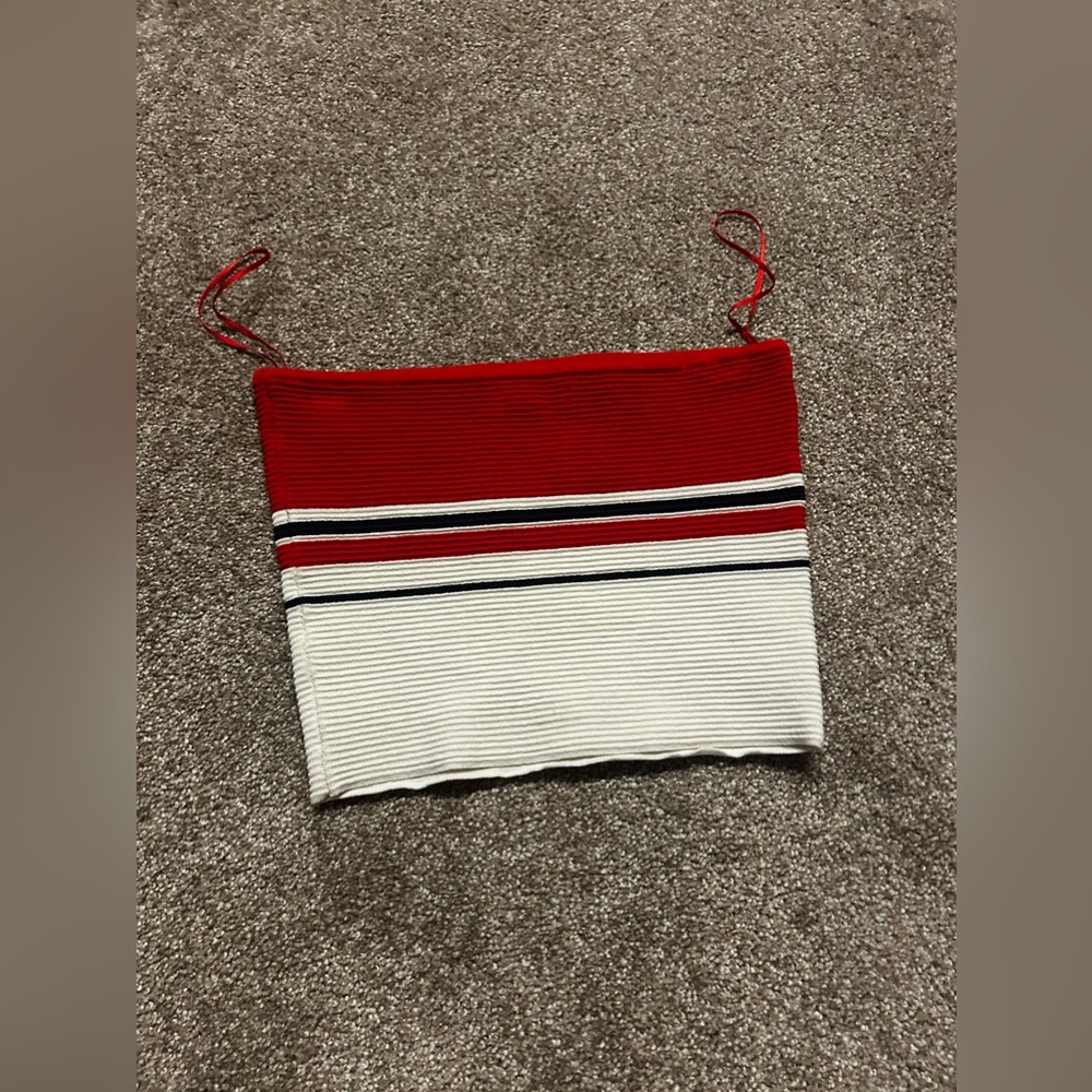 Multi colored tube top. Great for the 4th of July!